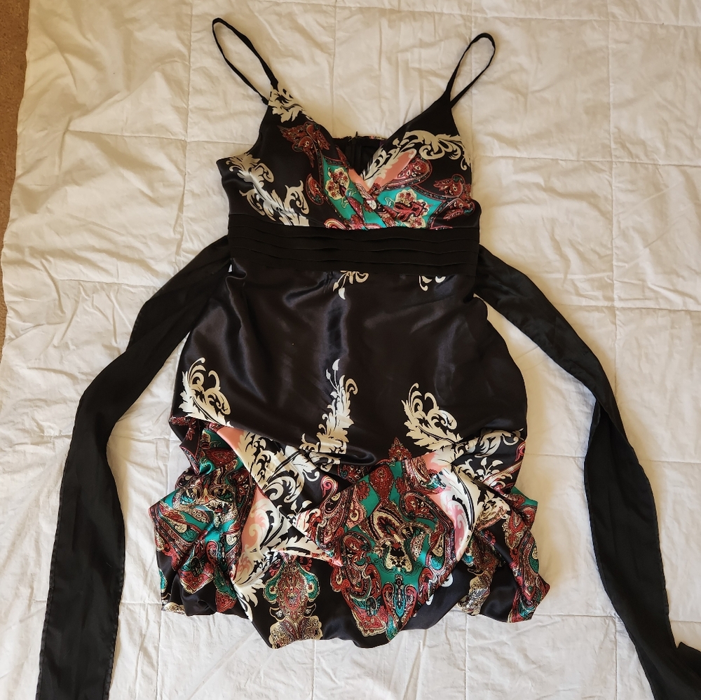 Le Chateau Satin Mini Dress
